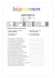 Subject pronouns