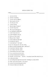 English Worksheet: Verb tenses