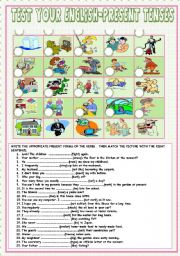 English Worksheet: Test your English-Present Tenses