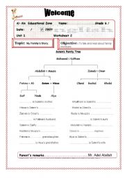 English Worksheet: Family tree