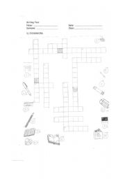 English Worksheet: Classroom crossword