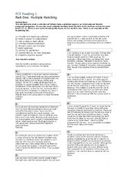 English Worksheet: FCE reading test