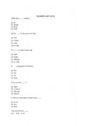 English Worksheet: ELEMENTARY QUIZ