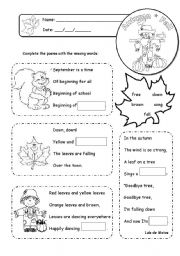 English Worksheet:  Poems