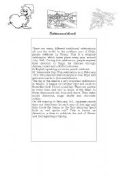 English Worksheet: people and traditions around the world
