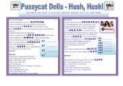 English Worksheet: Song Activity - PCD Hush Hush