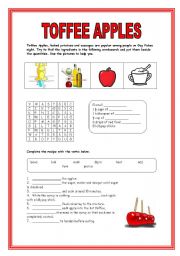 English Worksheet: TOFFEE APPLES