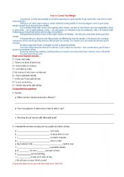 English worksheet: Weight