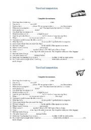 English Worksheet: Tourism and transport vocabulary