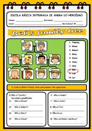 English Worksheet: BOBS FAMILY TREE