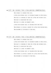 English Worksheet: order the sentences