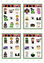 English Worksheet: Halloween Set (4)  - Bingo Cards (2/2)