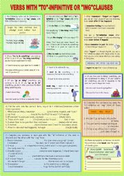 English Worksheet: VERBS WITH 