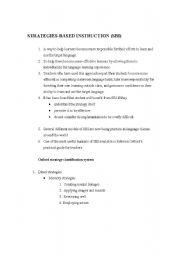 English worksheet: Strategies based instruction in esl