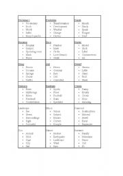 English Worksheet: Game: Taboo