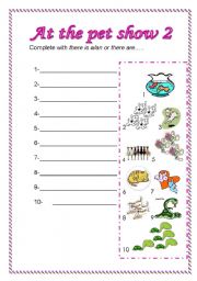 English worksheet: At the pet show 2/4