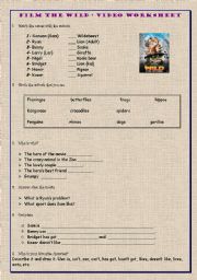 English Worksheet: Film The Wild