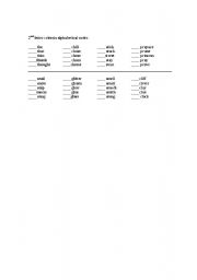 English worksheet: 2nd letter criteria Alphabetical Order