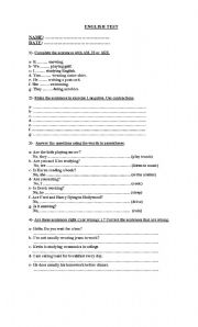 English worksheet: exam