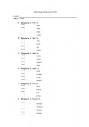 English Worksheet: Regular Plural Nouns 