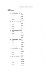 English Worksheet: Regular Plural Nouns 