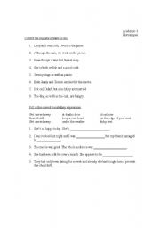 English worksheet: inclusives