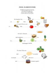 English worksheet: food