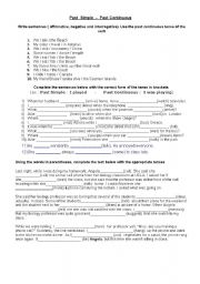 English Worksheet: past continuos