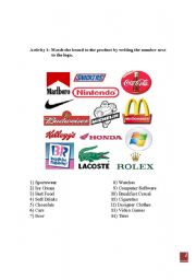 Brands worksheet