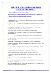 English Worksheet: Strange English Around the World