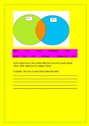 English Worksheet: comparatives