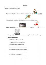 English worksheet: Sport