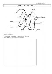 English worksheet: body parts 