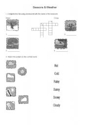 English worksheet: seasons & weather