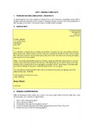 English Worksheet: Making complaints