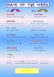 English Worksheet: Days of the week