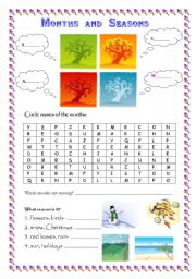 English Worksheet: Months and seasons