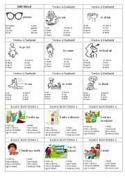 family cards page 10 - the head, verbs, daily routines 1