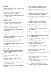 English Worksheet: 100 Vocabulary