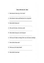 English Worksheet: Merry Christmas Mr. Bean