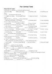 English worksheet: Past Countinue Tense