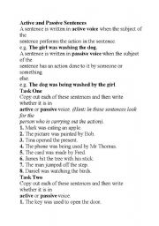 English worksheet: PASSIVE VOICE