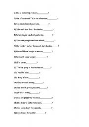 English Worksheet: Question Tage