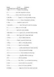 English Worksheet: Simple Past tense