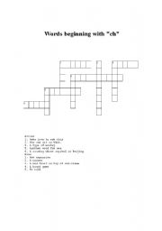 English Worksheet: Puzzle: Words beginning with 