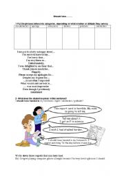 English Worksheet: should have 