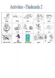 English Worksheet: Activities Flashcards 2