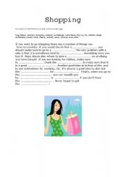 English worksheet: Shopping