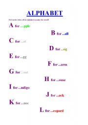 English worksheet: Alphabet