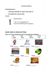 English Worksheet: Onomatopoeia